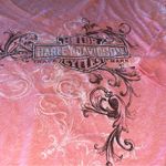 Harley Davidson  Women’s 3/4 Sleeve V Neck Lightweight Tunic Heather Pink/Peach Photo 3