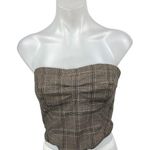 Free People  Multicolor Plaid Sleeveless Strapless Bandeau Tube Crop Top Size 6 Photo 0