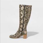 Universal Threads Universal thread gray black snake skin wide calf knee high heeled boots Photo 1