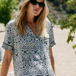 Eberjay NWT Eberjey x Casa Del Sol Silk Pajama Top Sz. S Photo 0