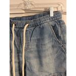Aerie High waist rope tie frayed shorts Small S Womens Blue Photo 2