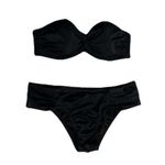 Victoria's Secret Womens  Solid Black Strapless Bandeau Swimsuit Bikini Size M Photo 3