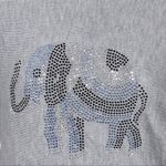 Rachel Zoe Elephant Rhinestone Cashmere Blend Sweater Gray Size Large Photo 5
