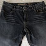 Harley Davidson HARLEY-DAVIDSON Bootcut Jeans 12 Tall 34” Inseam Black Wash $150 Retail NWOT Photo 1