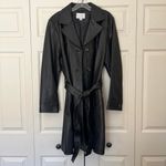 Worthington Vintage 90s/Y2K Women’s Genuine Lambskin Leather Black Trench Coat Photo 2