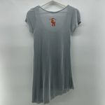 Ed Hardy  XS Christian Audugigier T-Shirt Asymmetrical Short Sleeve Gray Floral Photo 3