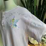 Disney Vintage  Tinker Bell Waffle‎ Knit Henley Pink Tee L Photo 7