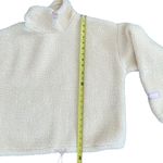 Levi's Aura Sherpa Sweatshirt Top Cream Almond Milk Pink Logo Women’s Small Photo 8