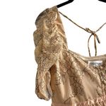 Privacy Please  Lace Ruffle Crop Top Blouse Puff Sleeve Romantic Size Small Photo 2