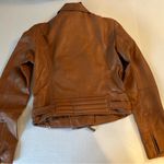 Bod & Christensen Blake Cognac cropped Leather biker jacket size Med NWT Brown Photo 6