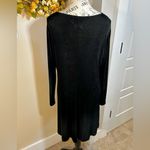 Flax by Engelhart Slinky Knit Bateau Neck Long Sleeves Black Tunic Dress Sz M Photo 5