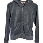 Juicy Couture  Velour Bling Track Full Zip Jacket Women M Gray Scottie Dog Y2K Photo 0