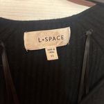 l*space L* Black Ribbed Knit Top - Sweetheart Neckline, Long Sleeve Crop Sweater XS Photo 4