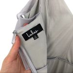 Lulus NWT Cherish The Moment Ruffle Hi Low Gown Light Grey S Photo 5