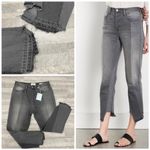 frame denim NEW! Size 30 Nouveax Le Mix Gris Ankle Straight Crop Jean Distressed Photo 4