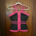Vintage Y2K Zip Front Bustier Top Black Size XS Photo 1