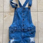 True Craft NWOT Blue Jean Short Overalls Sz M Photo 0