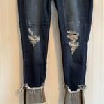 Judy Blue Mid Rise Skinny Fit Cuffed Raw Hem Dark Wash Denim Jeans Size 32 NWT Photo 7