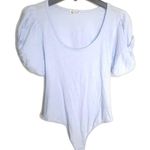 Free People Ava Bodysuit Puff Sleeve Scoop Neck Periwinkle Size Small Photo 1