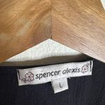 Spencer Alexis Womens Large Black White Kimono Lace Floral Boho Sheer top Photo 4