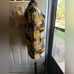 Vintage Patina International lions of time motif oversized blazer, size small Gold Photo 4
