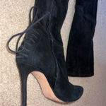 Pour La Victoire  Caterina Suede Leather Pointed Toe Tie Up Over The Knee Boot 7 Photo 3