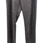 WHBM Faux Charcoal Suede Stretchy Pants‎ Size 4 Polyester Spandex Gray Photo 3