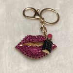 RHINESTONE LIPSTICK & LIP KEYCHAIN New Pink Photo 0