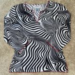 vintage 90s black and white psychedelic swirl top Photo 2