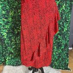 River Island  red ruffled animal print cold shoulder midi dress 10 Photo 5