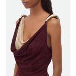 Bottega Veneta  Fluid Suede Dress in Mahogany & Sand 34 0 2 Womens Midi Leather Photo 13
