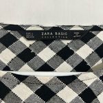 ZARA Gingham Poplin Tunic with Side Slit Black White Size Large Photo 2