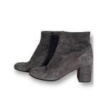 Vince Blakely Bootie Steel Gray Suede Leather Round Toe Block Heel Ankle Boots 8 Photo 2