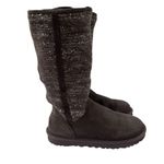 UGG  Australia Camaya Leather Suede Sweater Boot Sequins Mid-Calf Gray Size 7 Photo 6