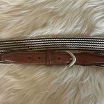Cole Haan  Brown Leather and Woven Fabric Belt Photo 0