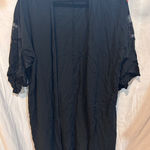 Adore Me  Black Lace Trim Kimono Cardigan Cover Up Women's Medium M Photo 0