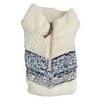 Weatherproof Vintage Fleece Faux Fur off White Blue Boho Soft ¼ Zip Jacket SZ M Photo 10