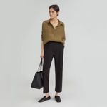 Everlane • The Dream Pant black pull-on ponte knit tapered cropped ankle Photo 4