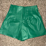 DO+BE  Green Faux Leather Shorts Photo 0