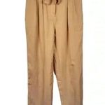 L'Academie  The Danette Bronze Button Fly Belted‎ High Rise Trouser Pants Photo 1