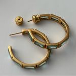NWOT Julie Vos Gold and Aqua Hoop Earrings Photo 4