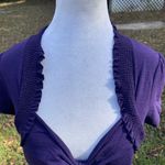 Voice vintage purple knit babydoll top with ruched faux shrug. Size L. Size L Photo 2
