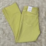 ZARA Mid Rise Crop Flare Lime Yellow Stretch Jeans NWT Size 8 Photo 14