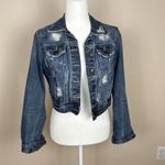 Decree  Destroyed Denim Cropped Jacket Women's Medium Photo 1