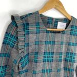 J.O.A. Roseanna Grey Plaid Flounce Sleeve Mini Dress Women Small Fitted Academia Photo 3