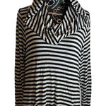 Westbound  Black Gray‎ Striped Long Sleeve Hoodie Blouse Pockets  Size Large Photo 0