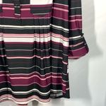 Avenue  Women's Striped Split Neck Roll Tab Sleeves Blouse Multicolor Size 22/24 Photo 1