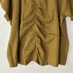Madewell ‎ Tops Womens Knit Lightspun Ruched-Front Crop Spiced Olive Plus 4X NEW Photo 4