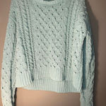 Aero Hygee ocean blue chunky knit academia sweater medium #722 Photo 0