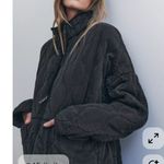 ZARA NWT  QUILTED HEAVY OVERSIZED FULL ZIP ACID WASH GRAY JACKET SMALL Photo 6